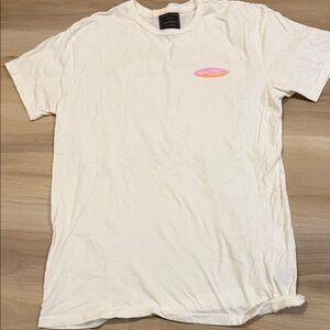 Classic White Tee with Pink Accent